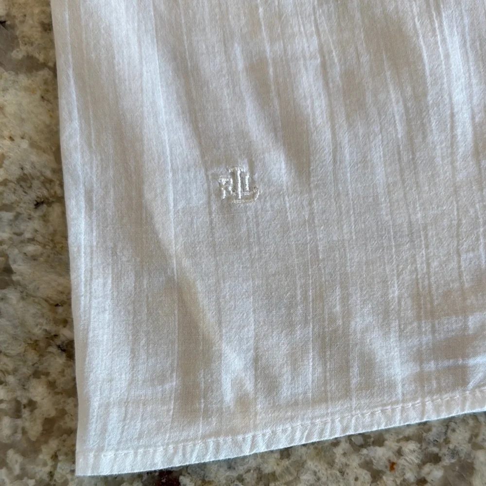 Ralph Lauren White Cotton Peasant Tunic Blouse Cover Up Size Large - Picture 5 of 12